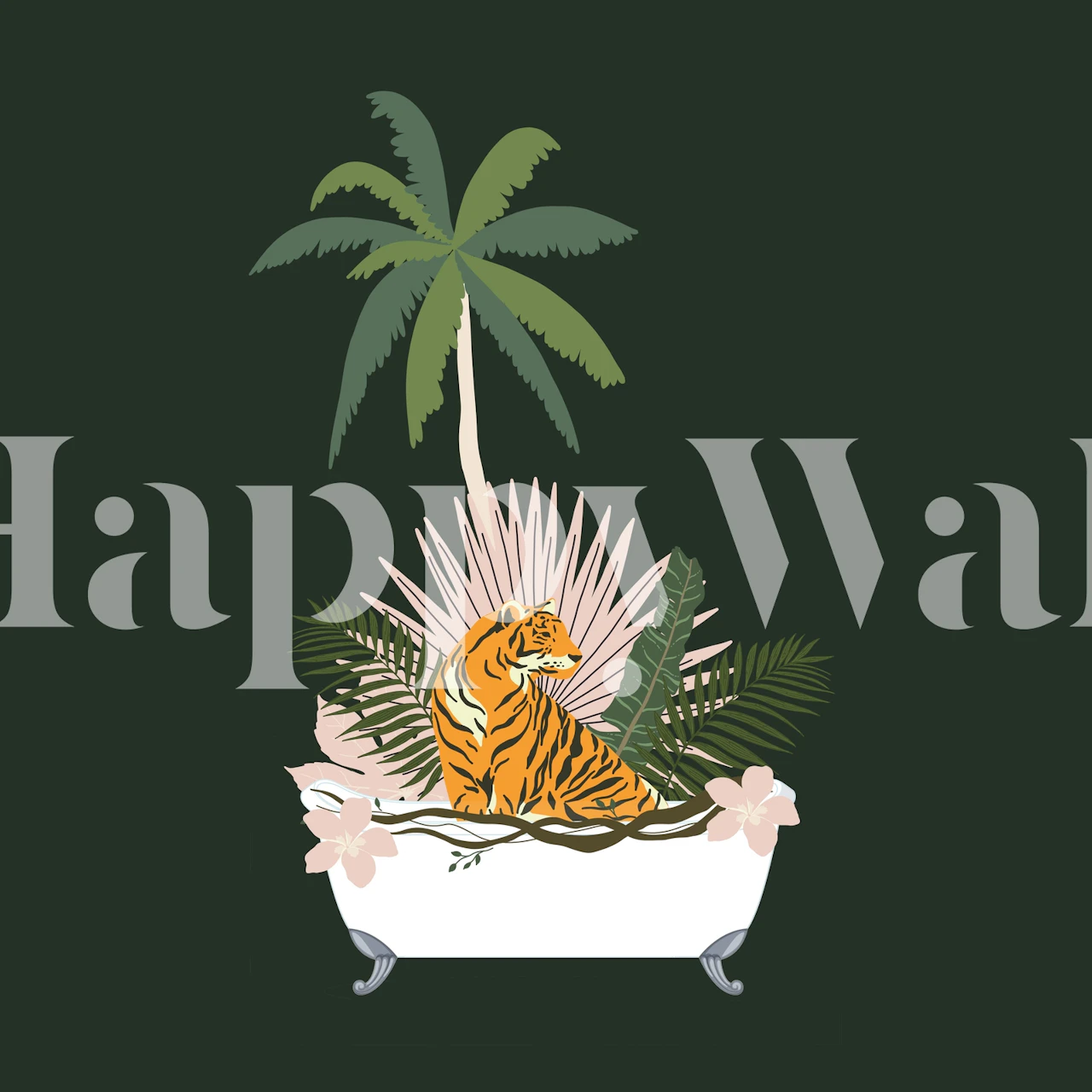 Jungle Spa wallpaper in a room setting