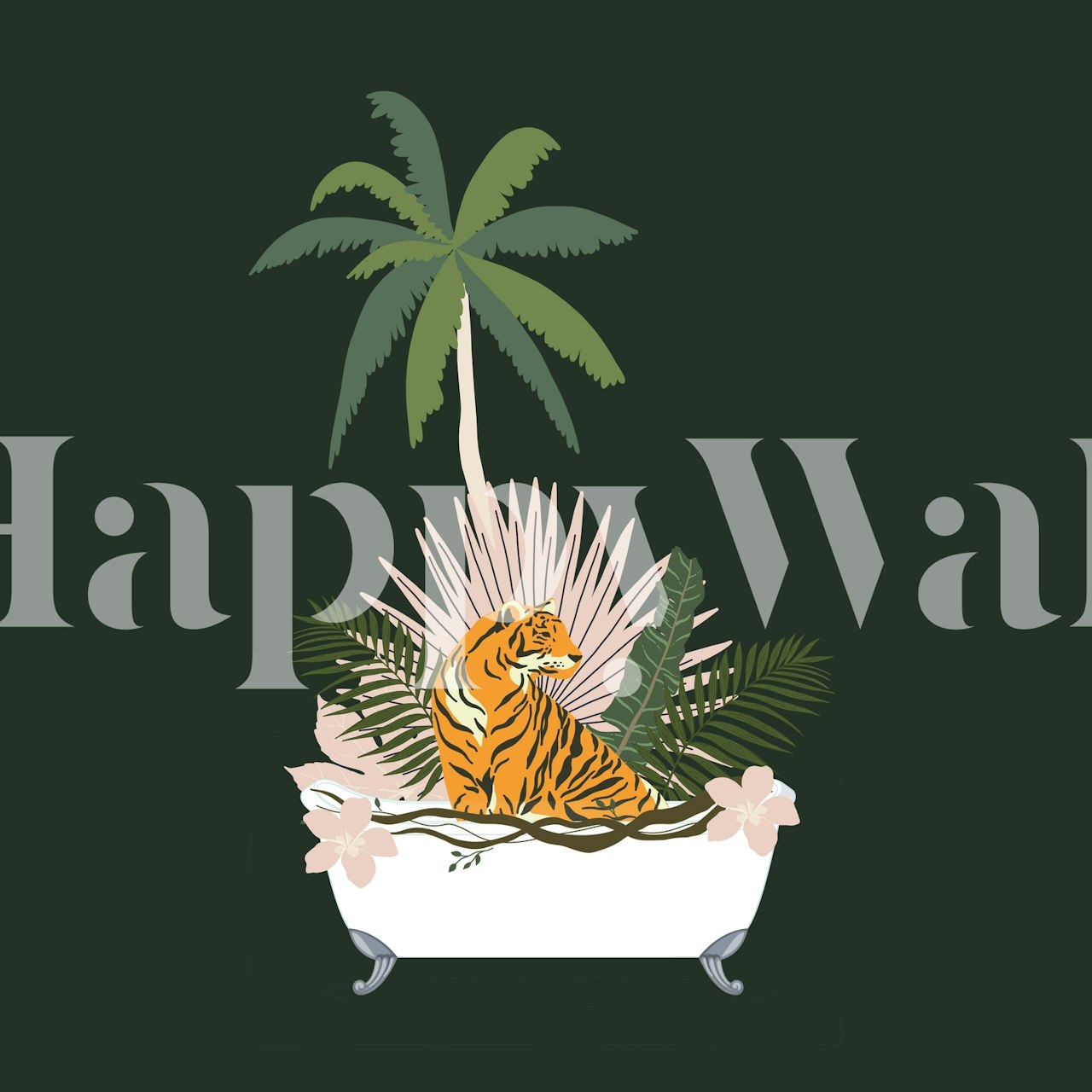 Ταπετσαρία Jungle Spa σε ρύθμιση δωματίου