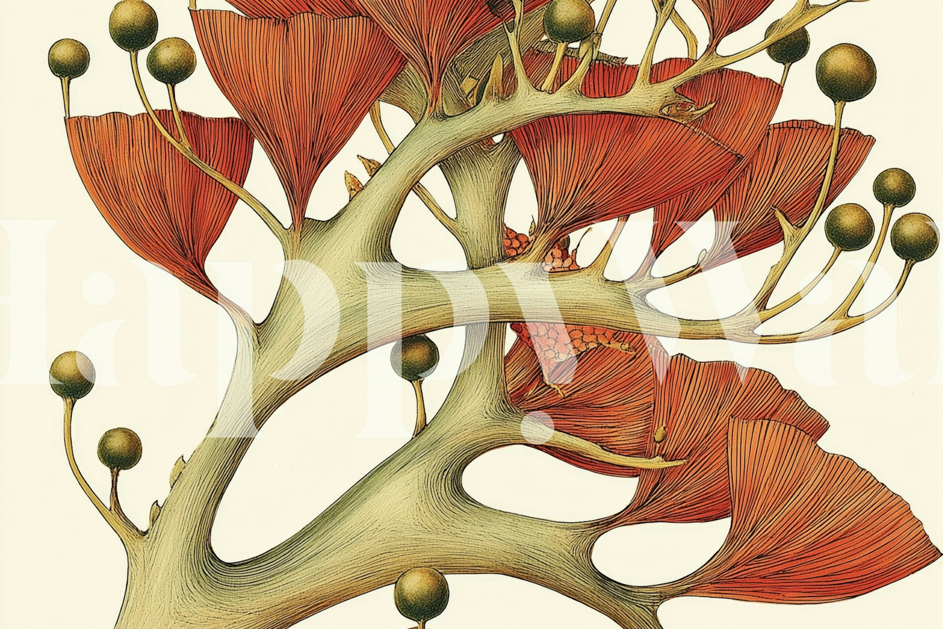 Surreal botanical wallpaper design