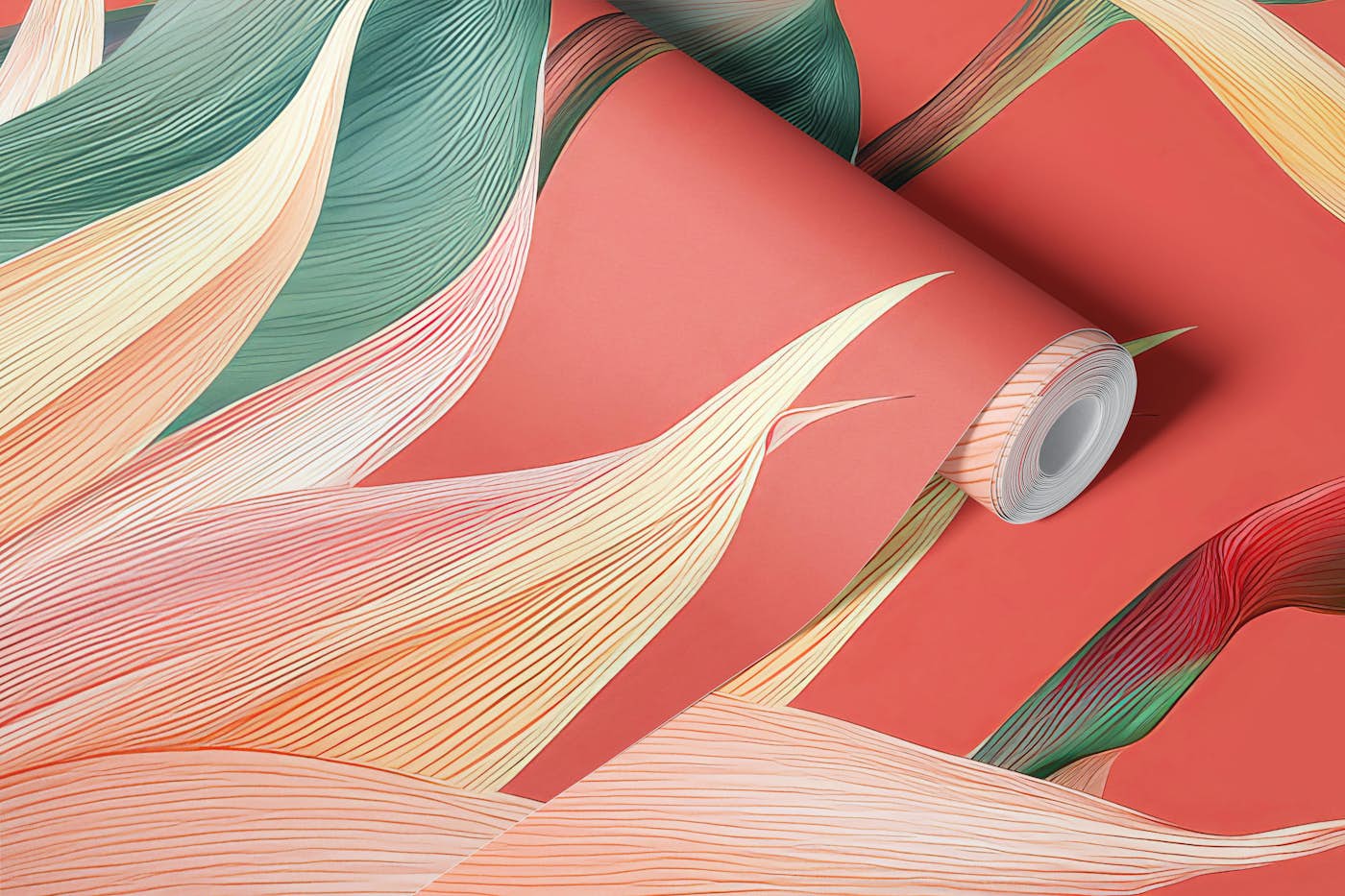 Soft Tropical Botanical Bloom wallpaper roll