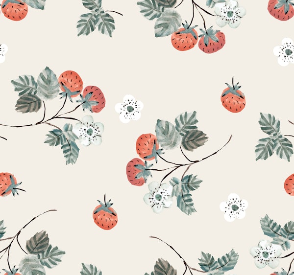 Soft Pastel Strawberry Garden