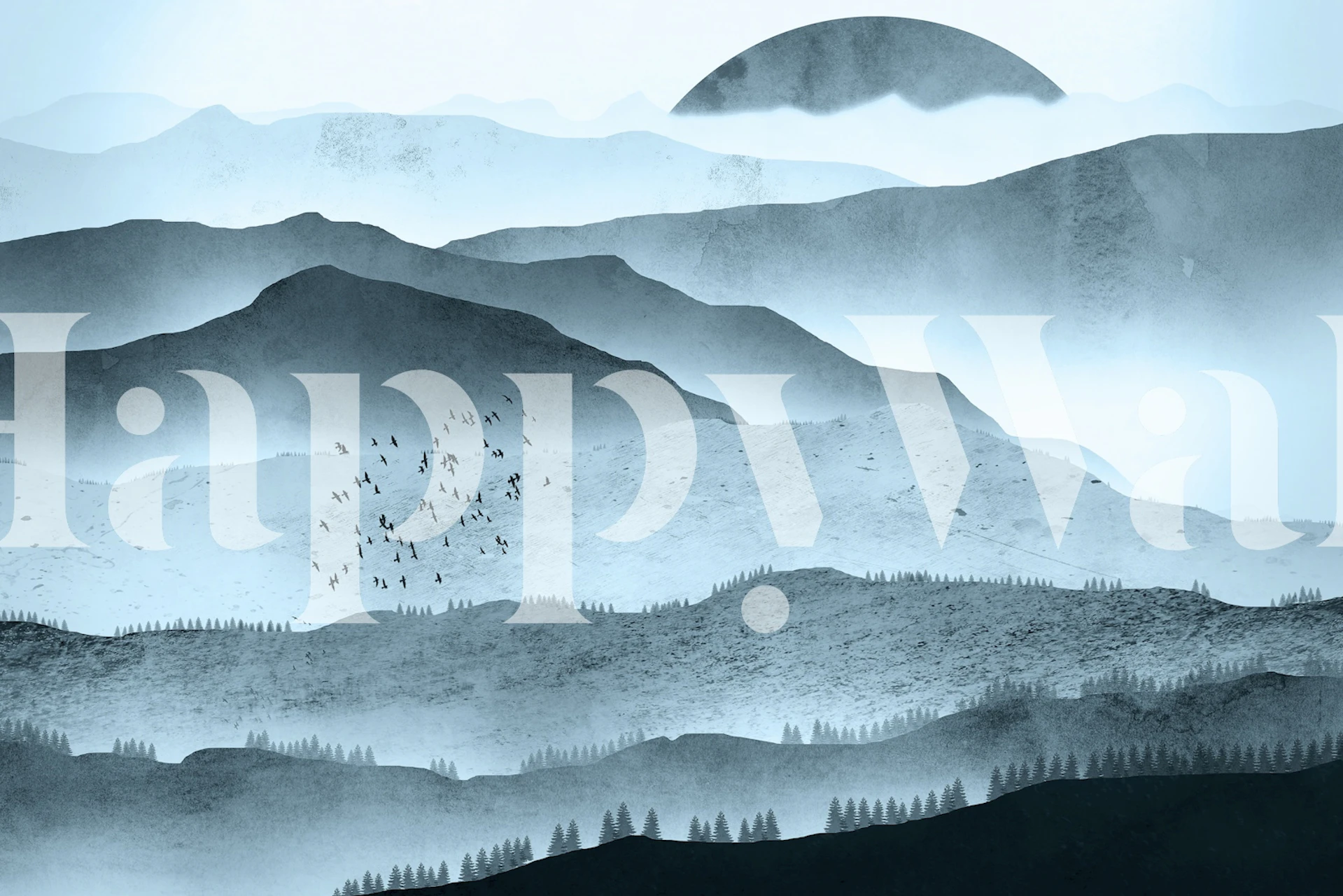 The Dark Blue Planet wallpaper in a room