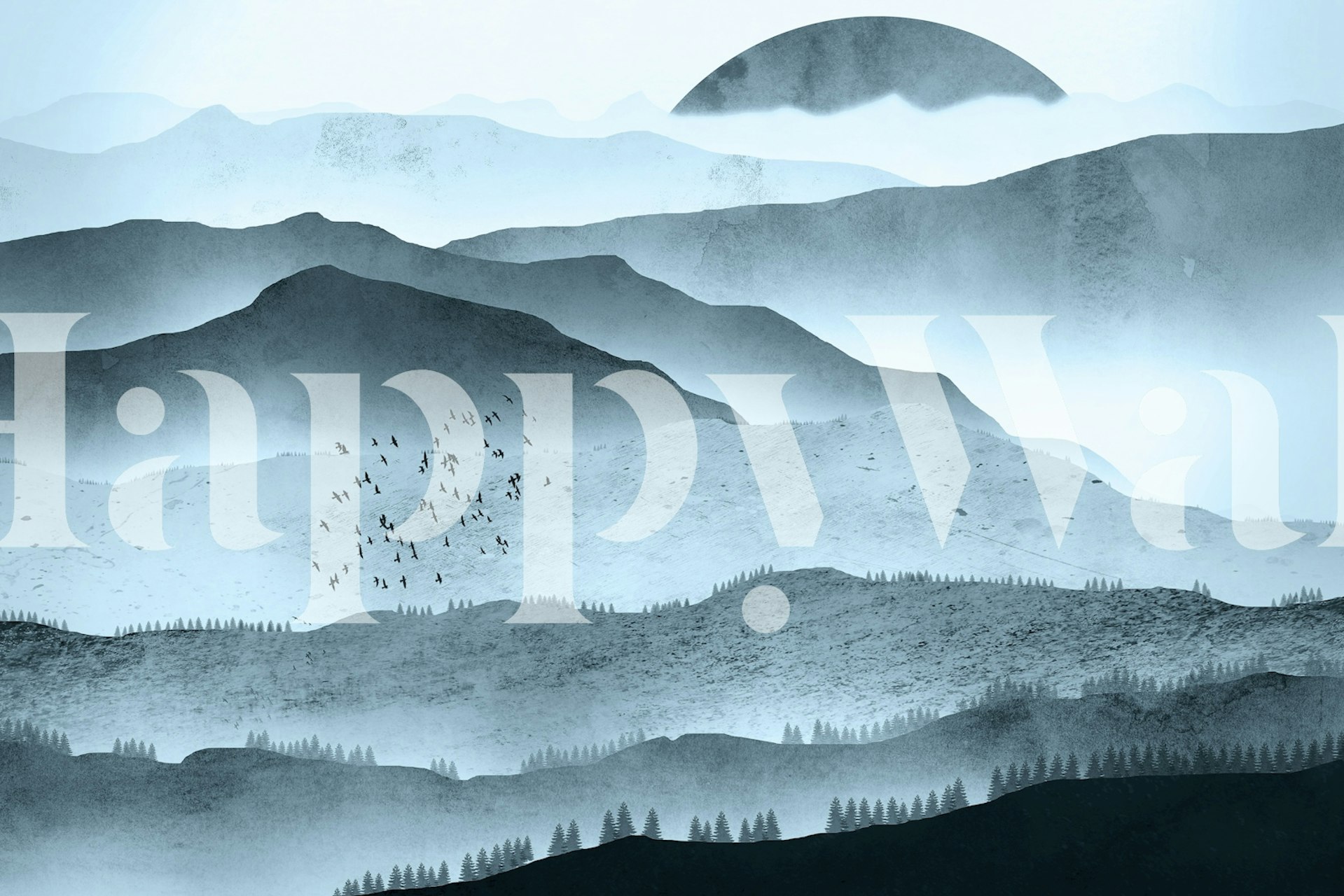 The Dark Blue Planet wallpaper in a room