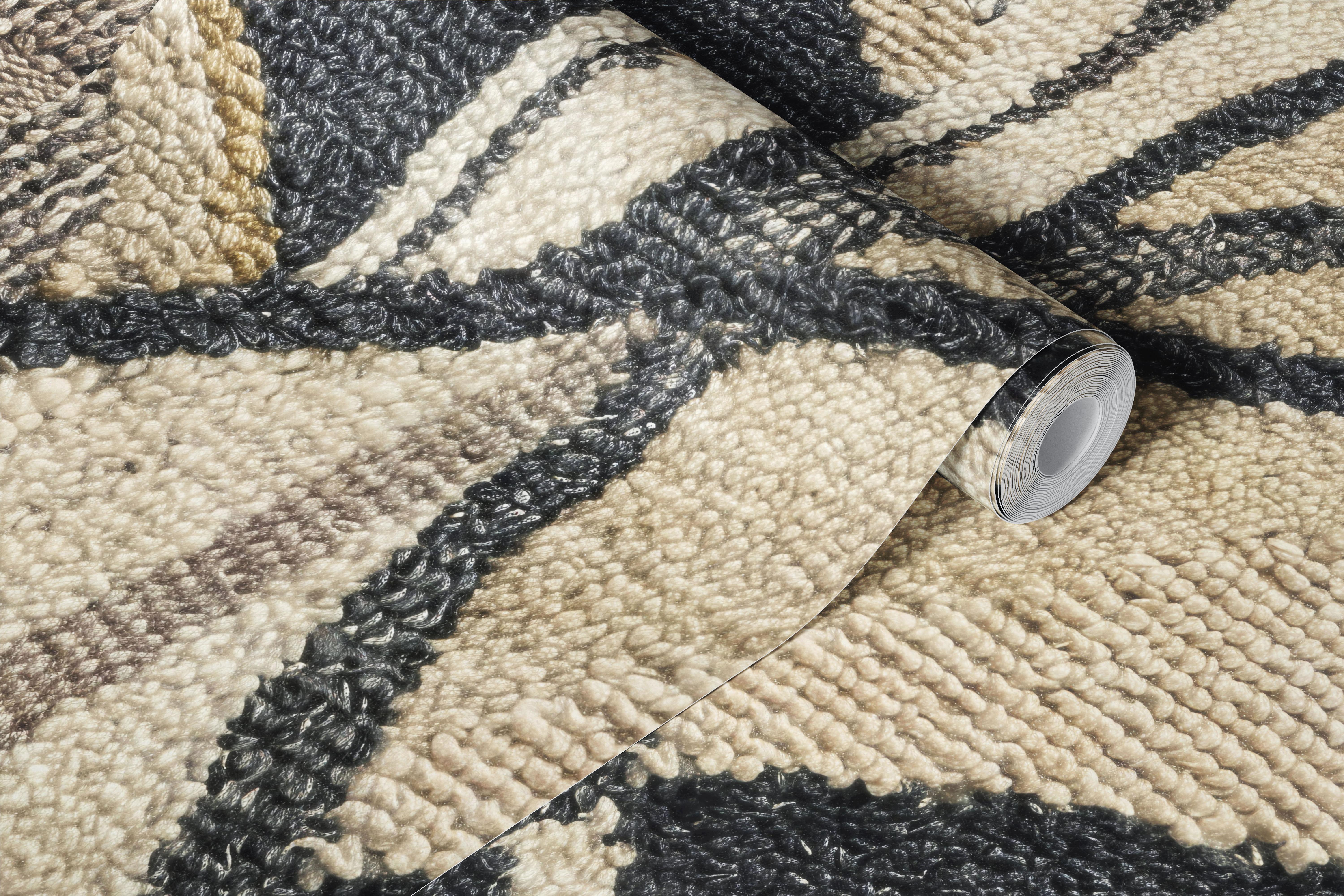 Textured leaf design wallpaper in room