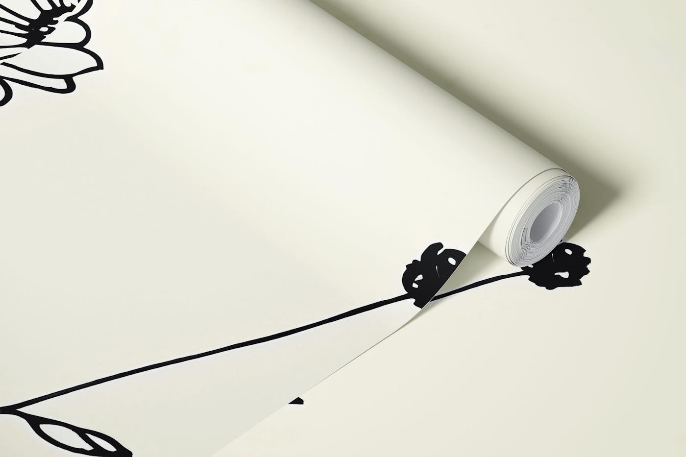 Botanical Line Drawing Flowers wallpaper roll