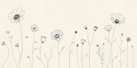 Minimal Wildflower Line Art wallpaper