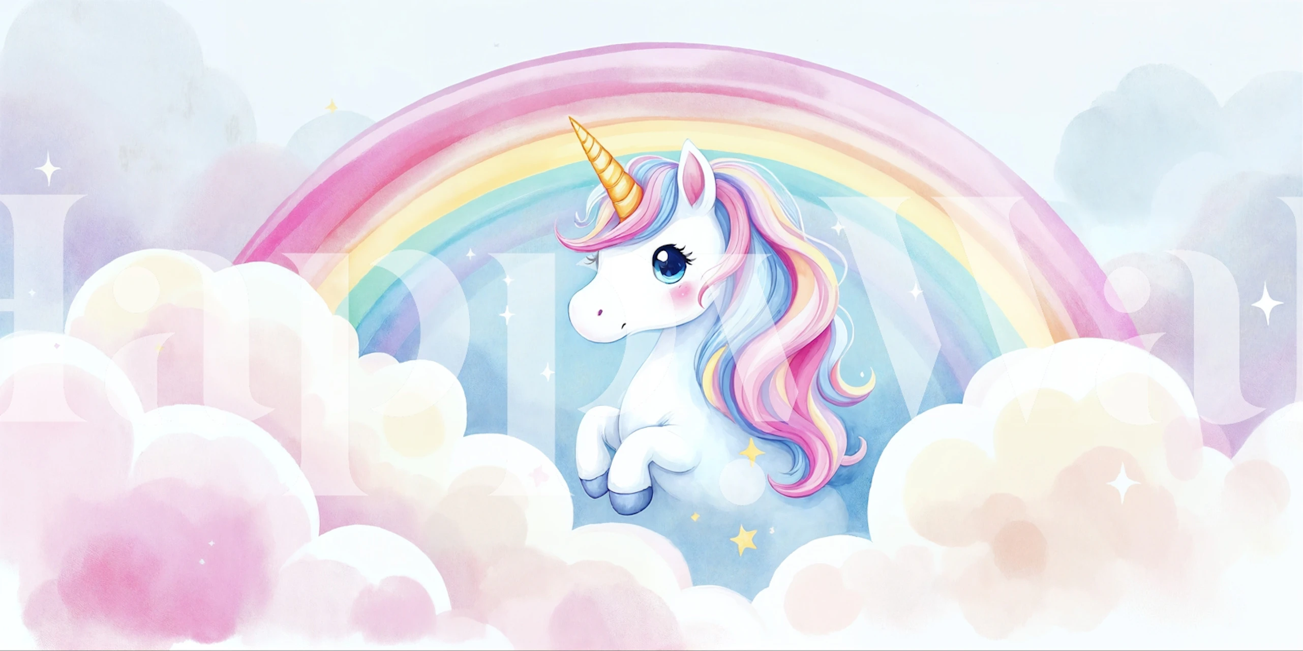 Dreamy unicorn wallpaper dans une pièce