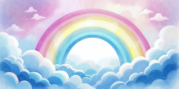 Watercolor Rainbow Clouds
