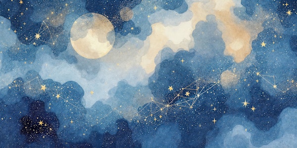 Dreamy Blue Galaxy Clouds