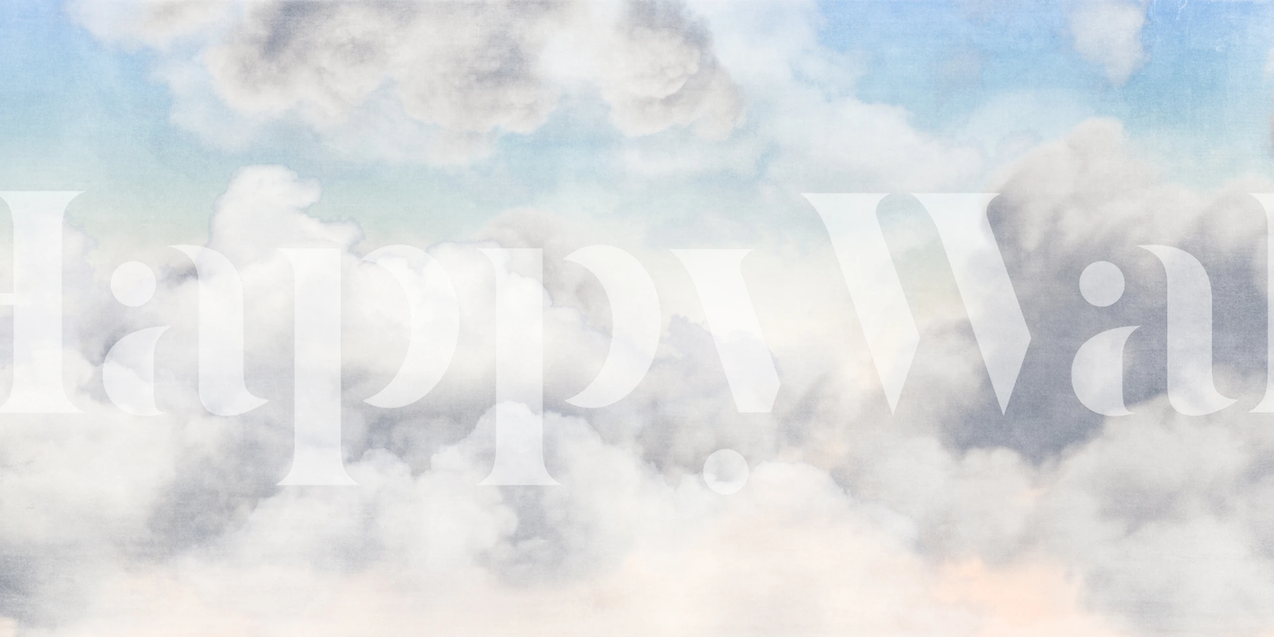 Ethereal floating clouds wallpaper in a room