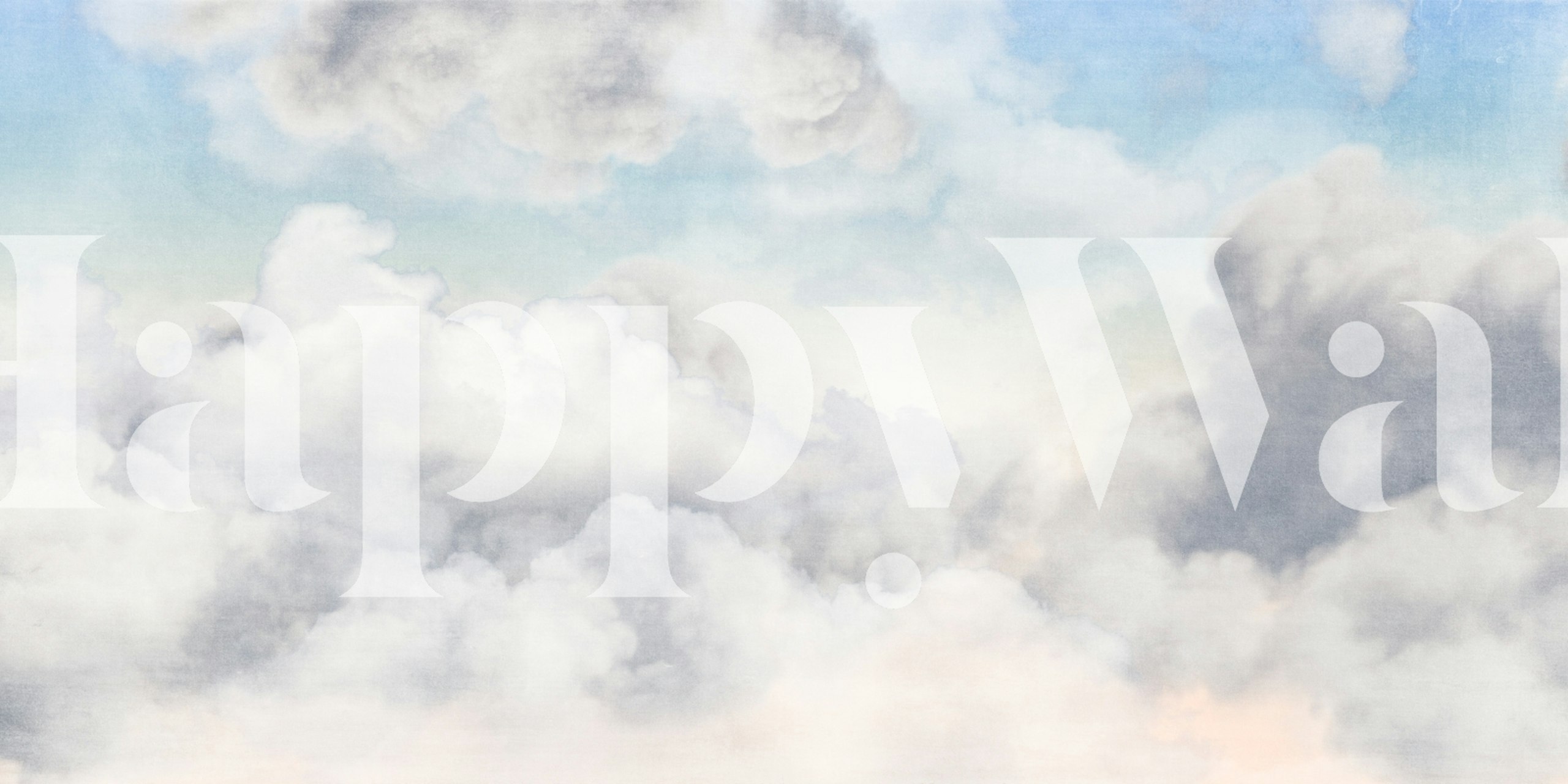 Ethereal flydende skyer tapet i et rum