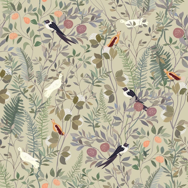 Elegant Birds Among Foliage
