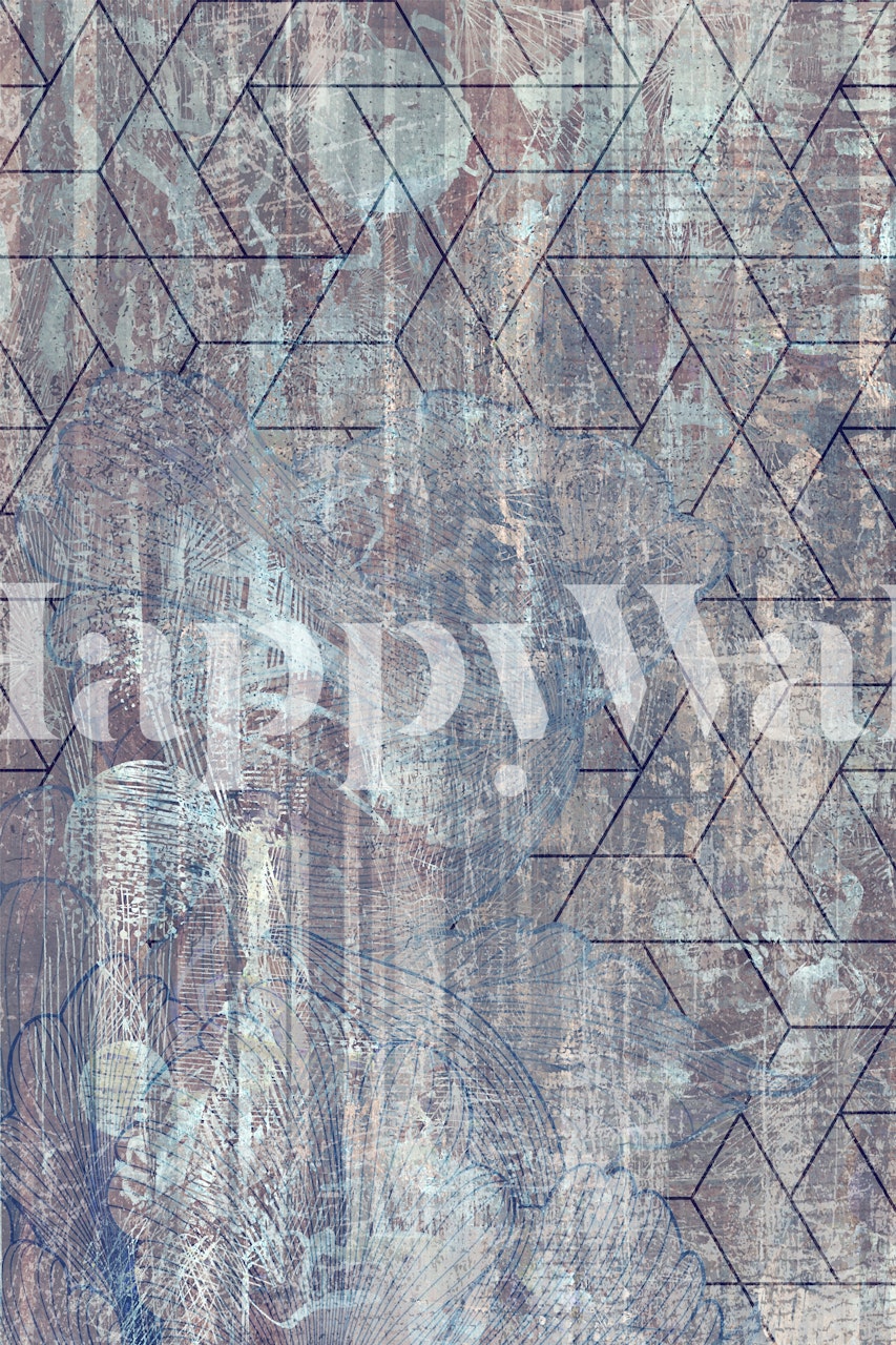 Black White Urban Brushstroke wallpaper in a room