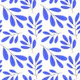 Minimal Blue Leaves Pattern