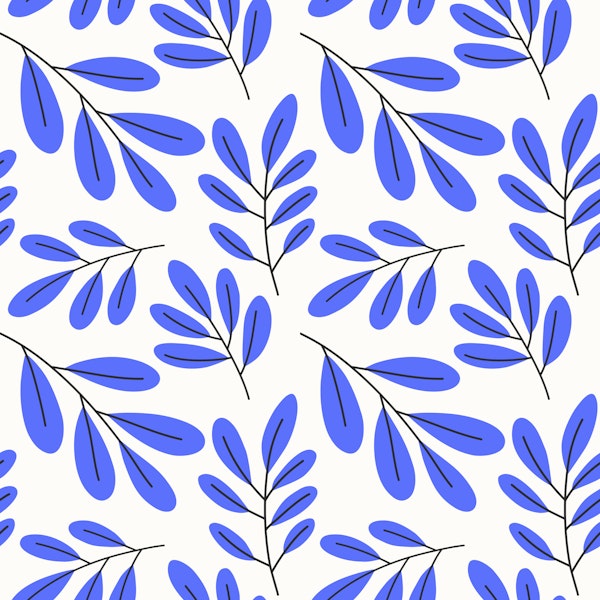 Minimal Blue Leaves Pattern