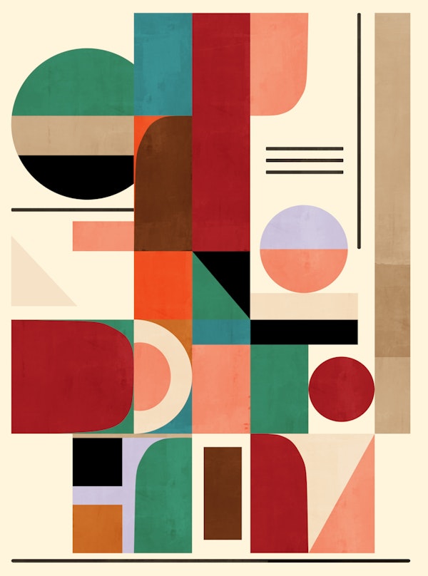Retro Bauhaus Color Geometry