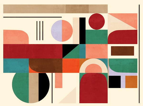 Retro Bauhaus Color Geometry In