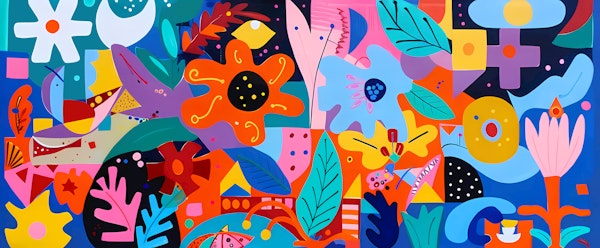 Vibrant Abstract Floral Collage