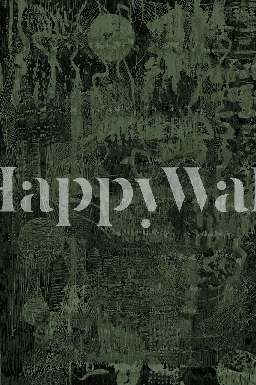 Dark Forest Scribble Texture wallpaper in a room