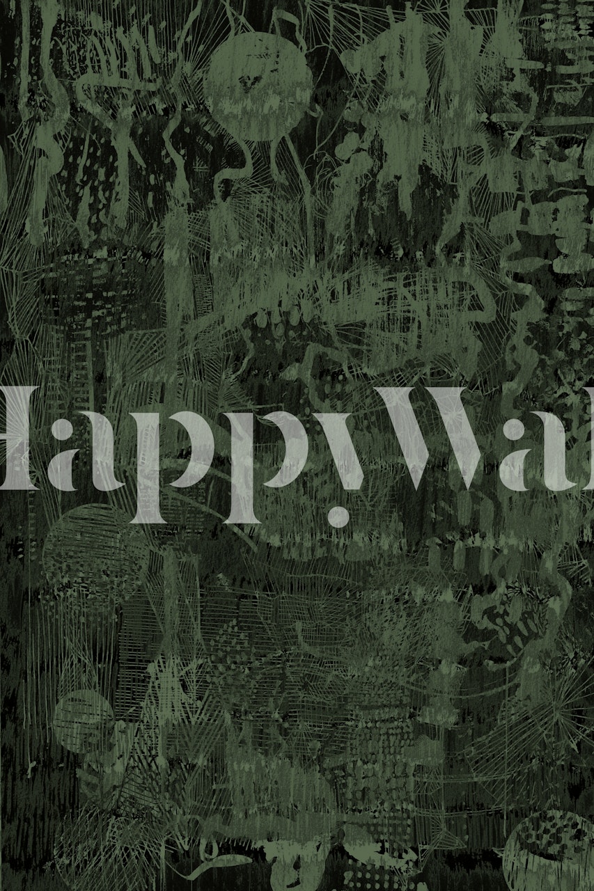 Dark Forest Scribble Texture wallpaper in a room