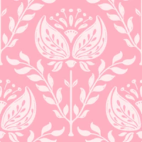 Bella- Scandinavian Folk Floral - Pinks wallpaper