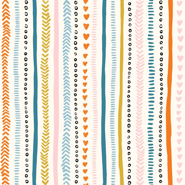 Playful Hand-Drawn Doodle Stripes
