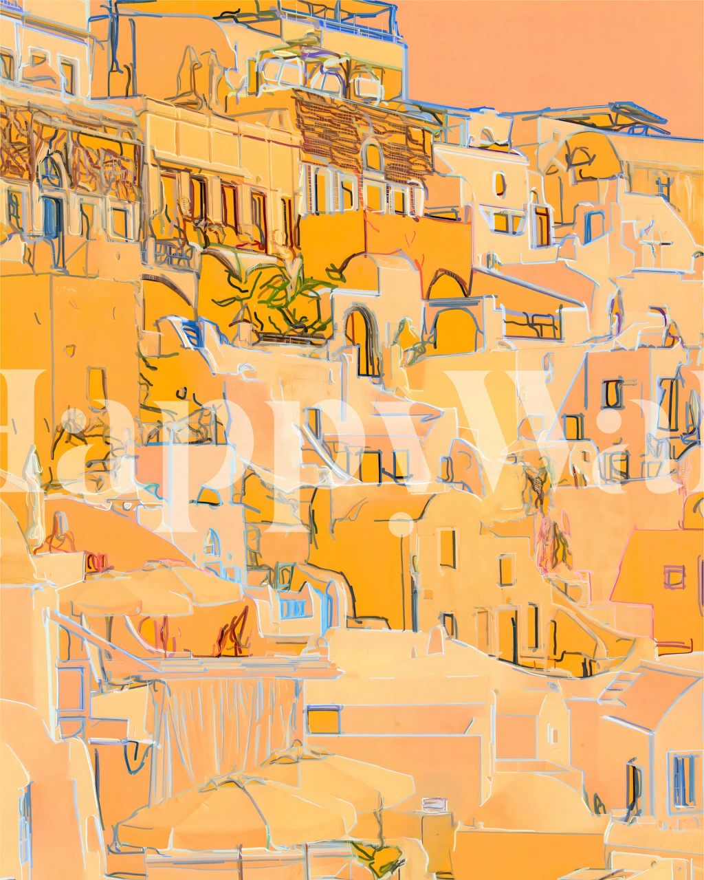 Ciepła tapeta muralna w nowoczesnym salonie