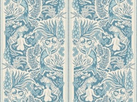 Paradise - light blue - small scale wallpaper