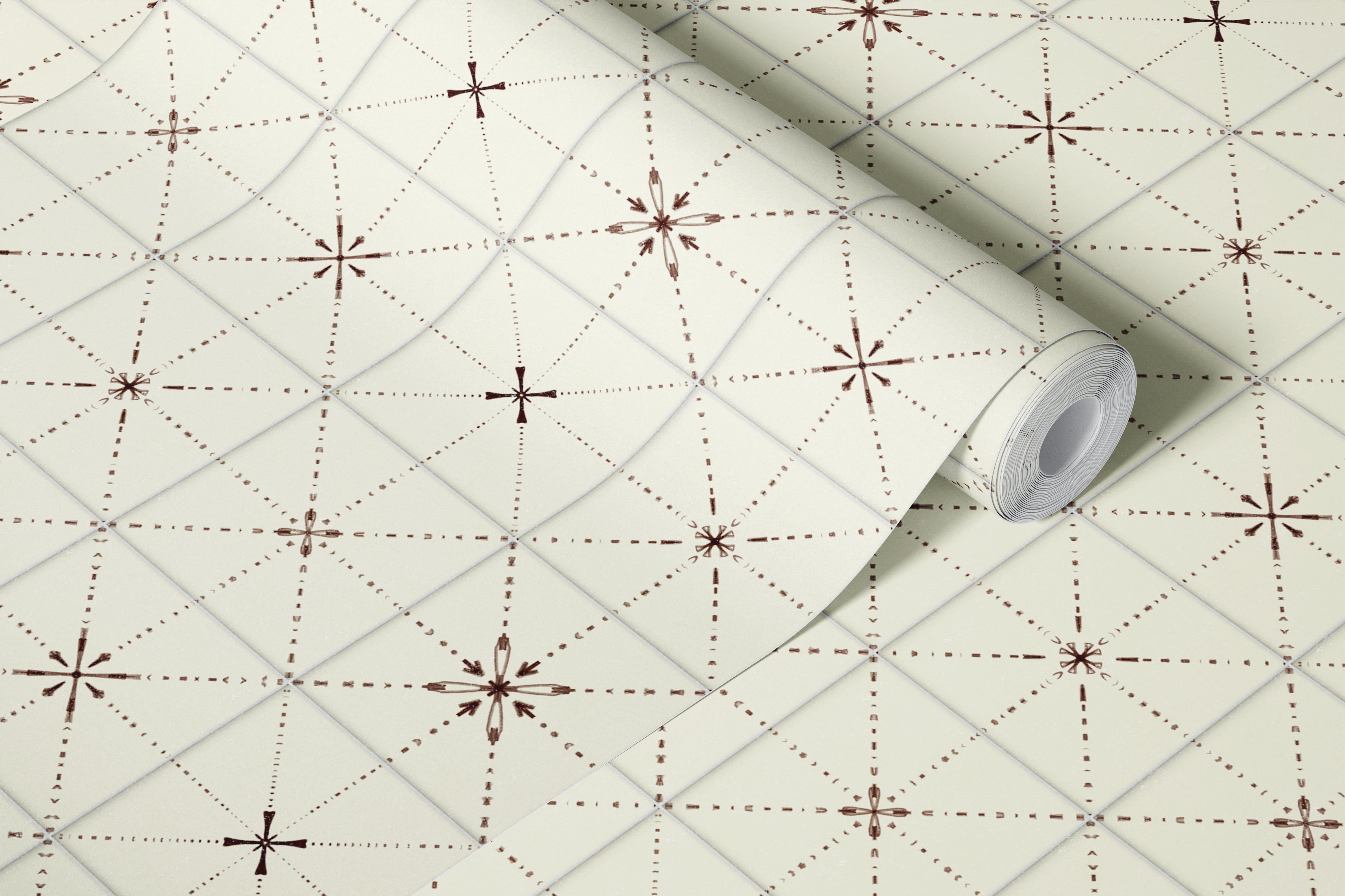 Farmhouse Delicate Backsplash Choco papel de parede em um quarto