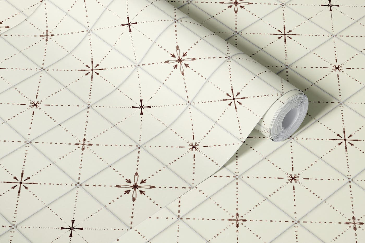Farmhouse Delicate Backsplash Choco wallpaper roll