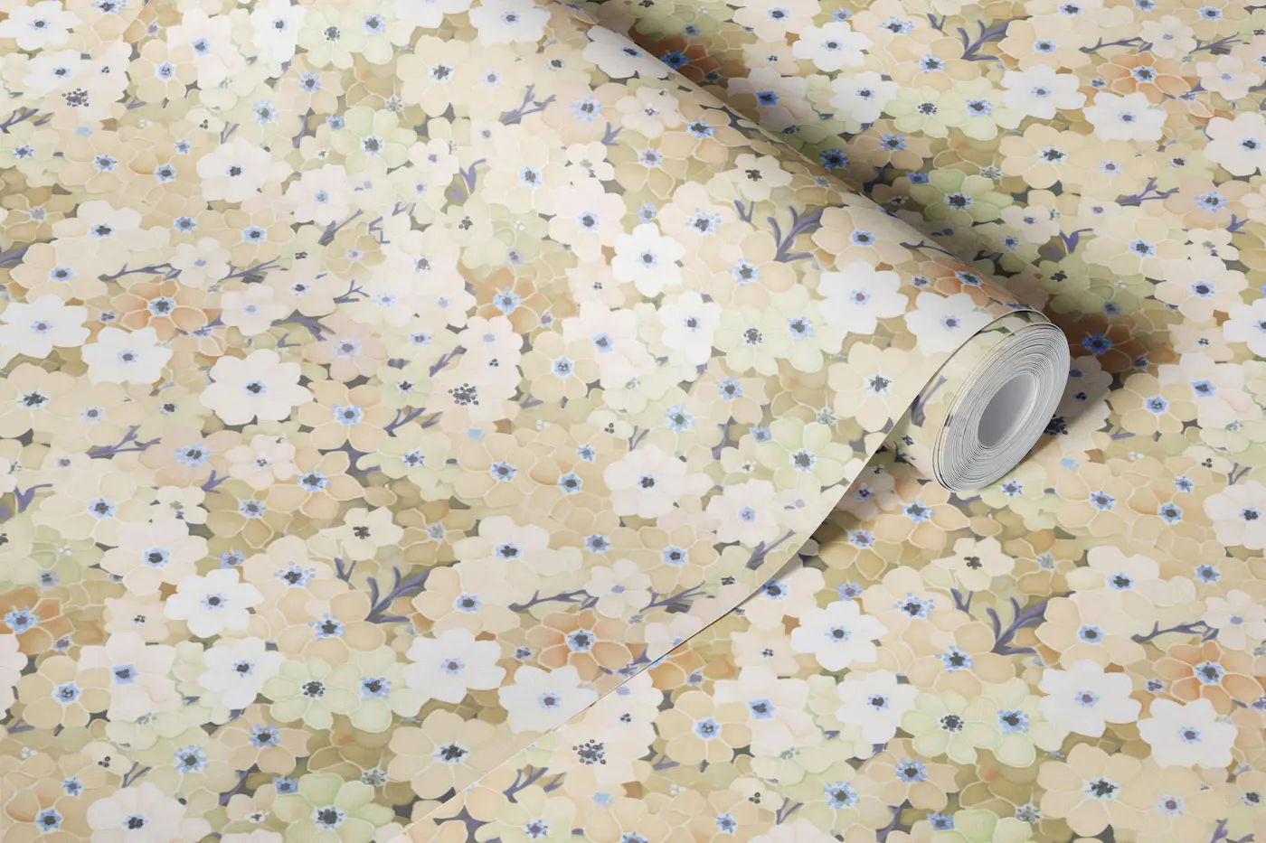 Small Ivory Forgetmenot Floral Dream wallpaper roll