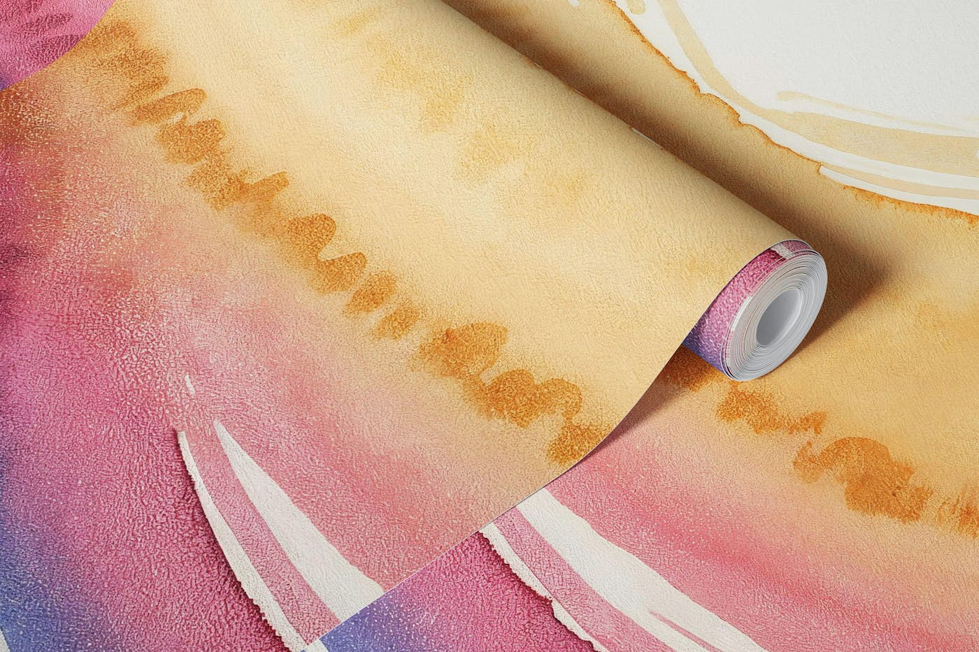 Pastel Watercolor Waves wallpaper roll