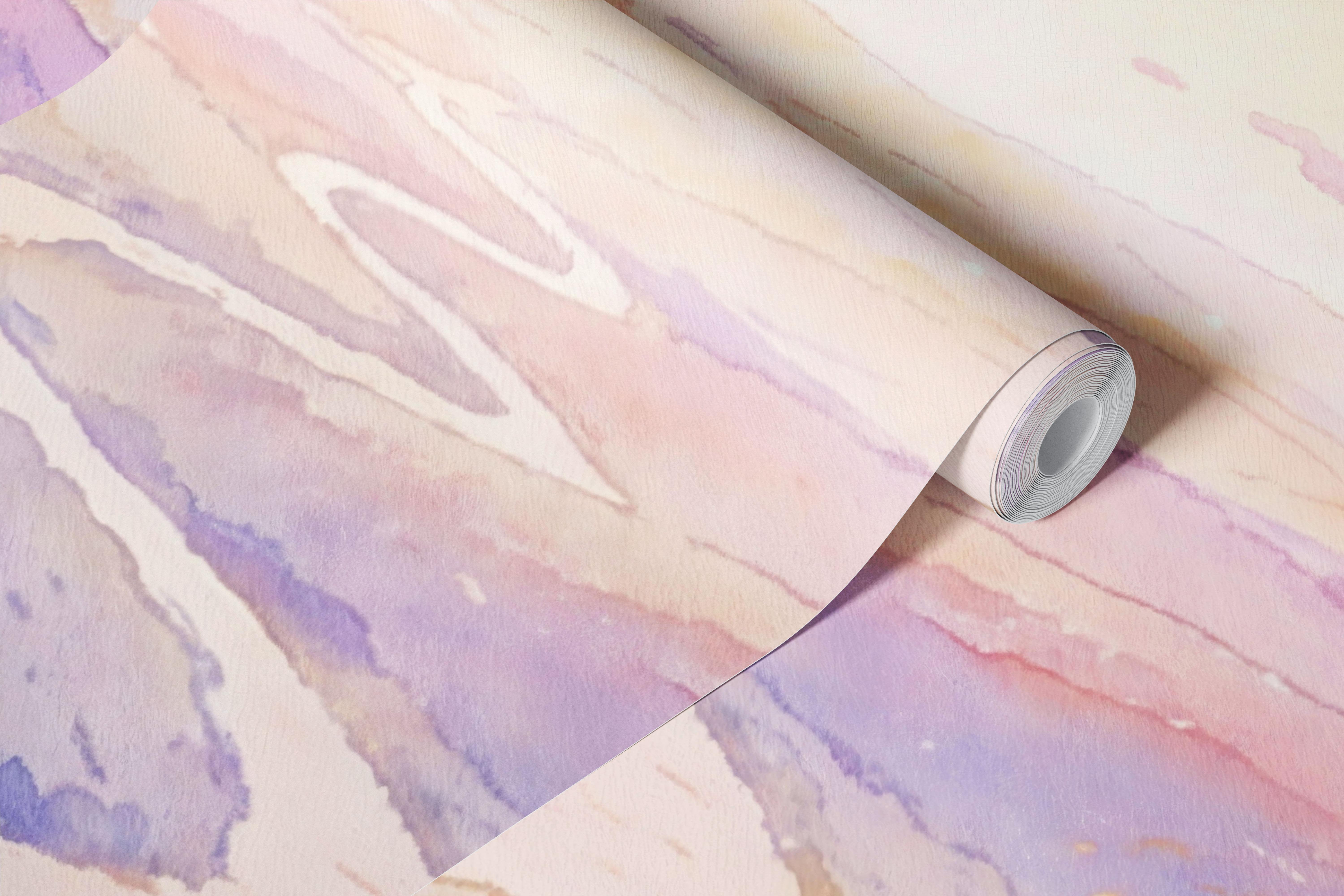 Soft Pink Sky Serene Hills wallpaper