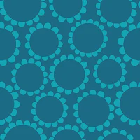 Daisy circles - turquoise on teal tapeta