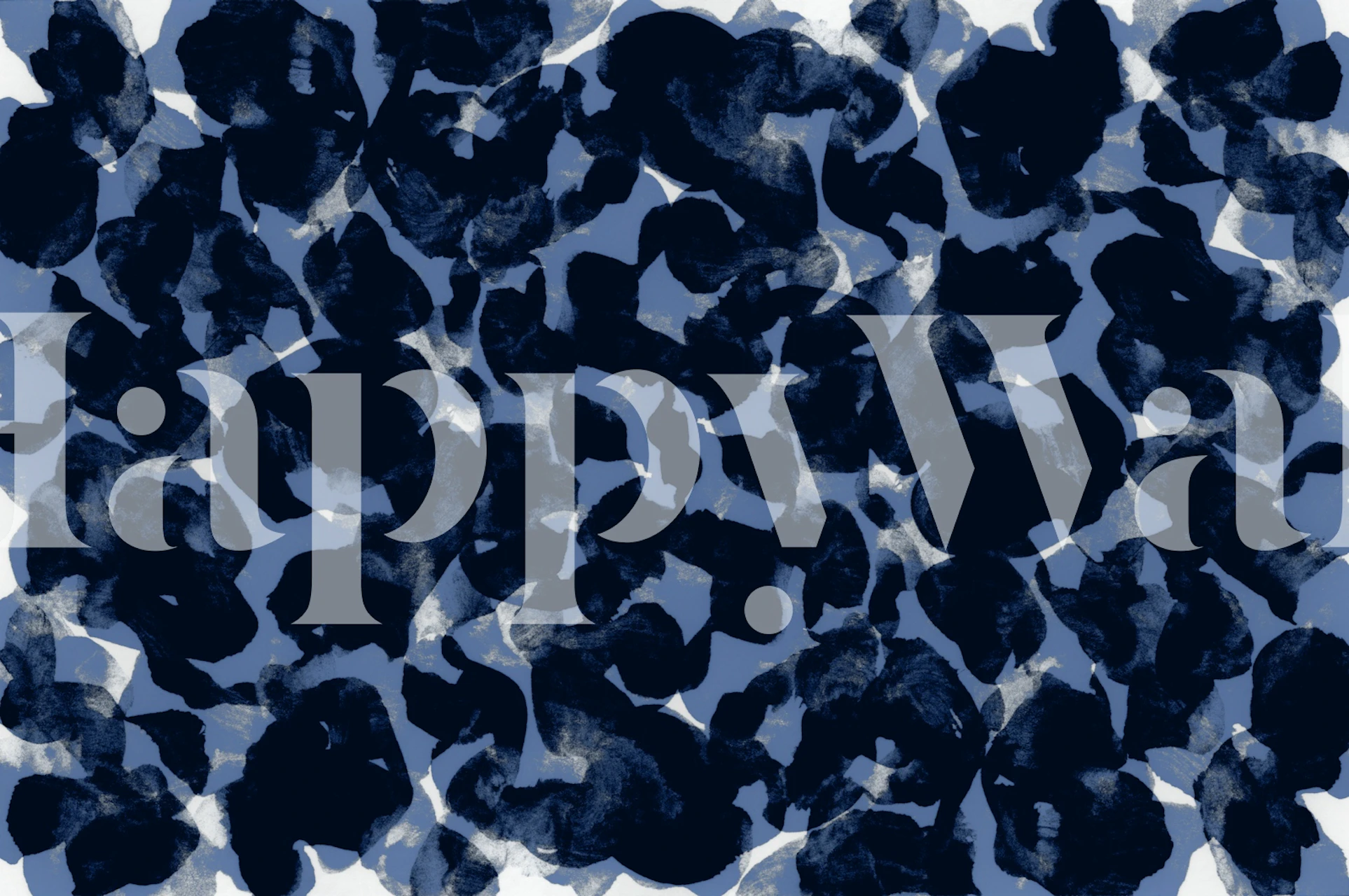 Papel pintado Midnight Blue Petals en una habitación