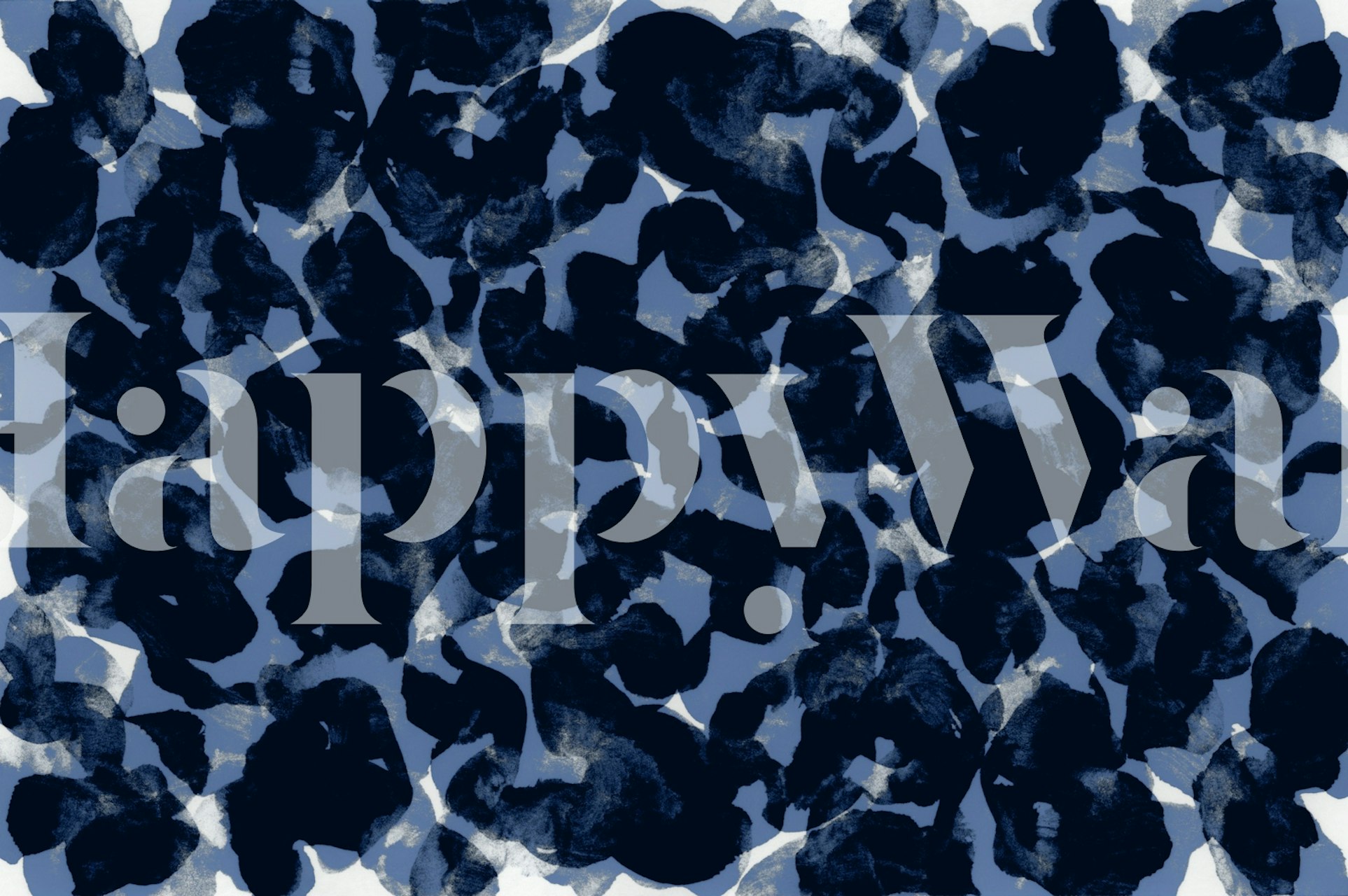 Midnight Blue Petals wallpaper in a room