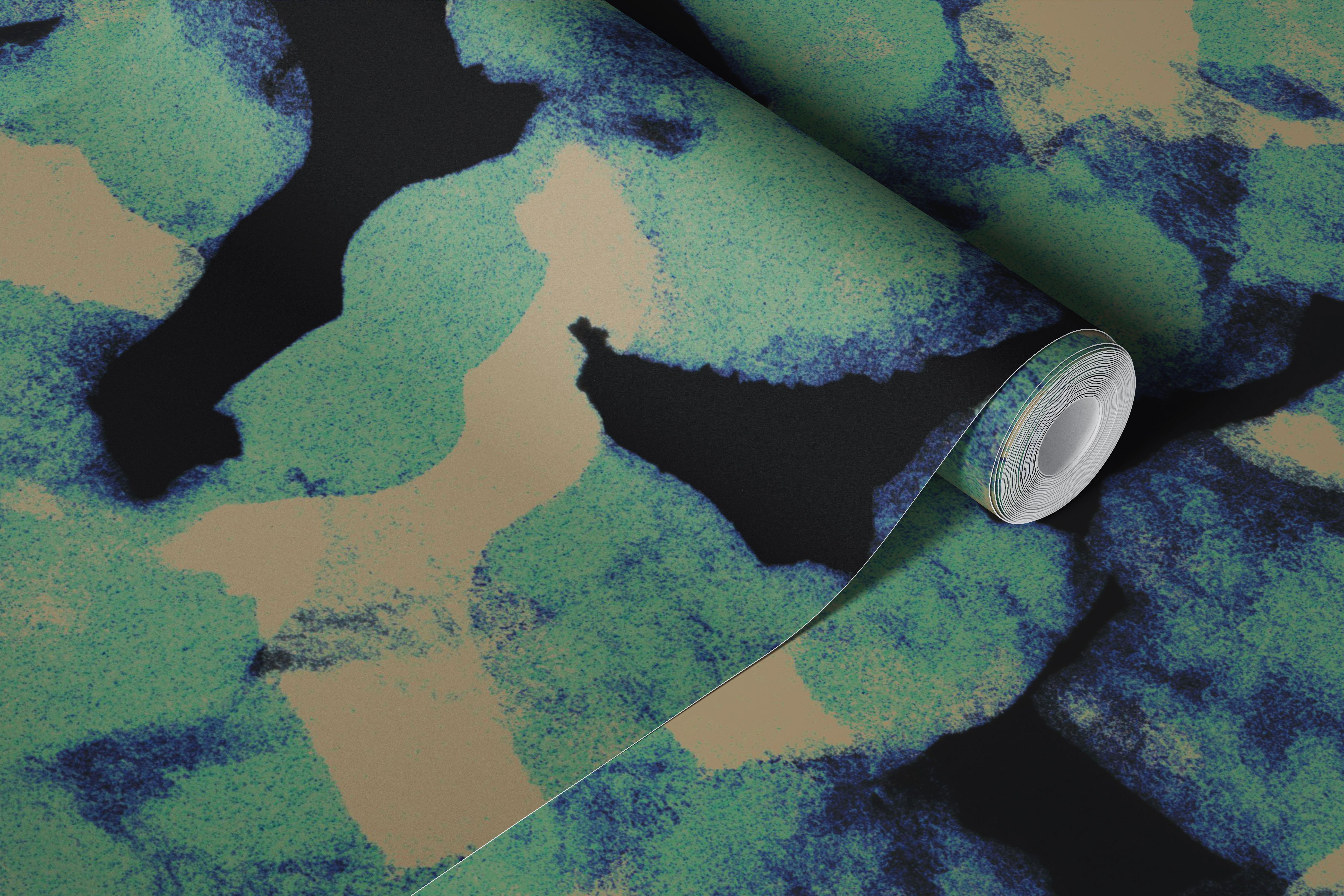 Midnight Garden Watercolor wallpaper in a room