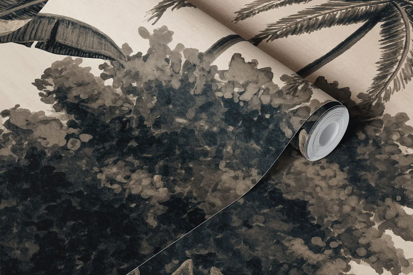 Vintage Tropical Lake wallpaper roll