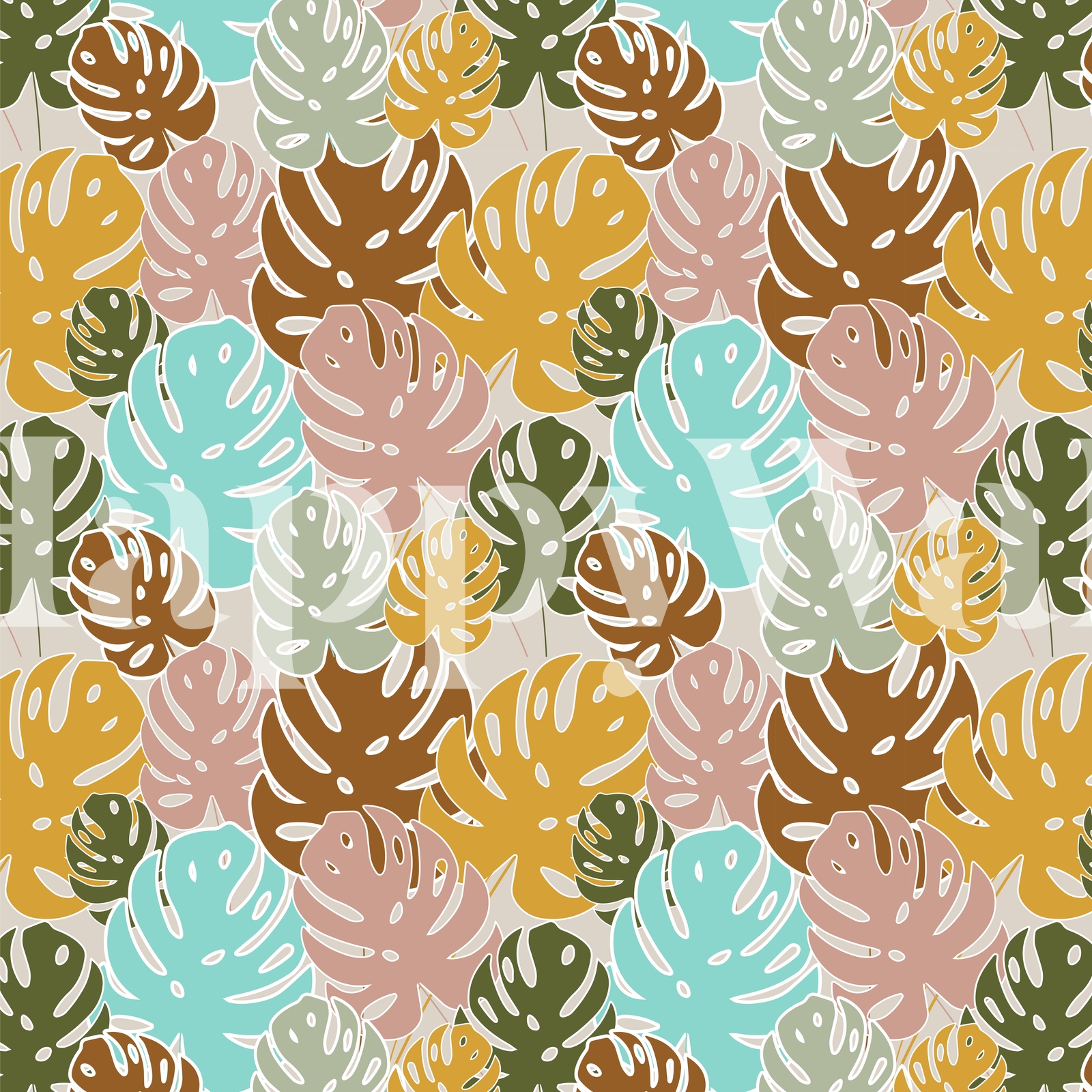 Colorful Monstera Jungle Wallpaper | Happywall