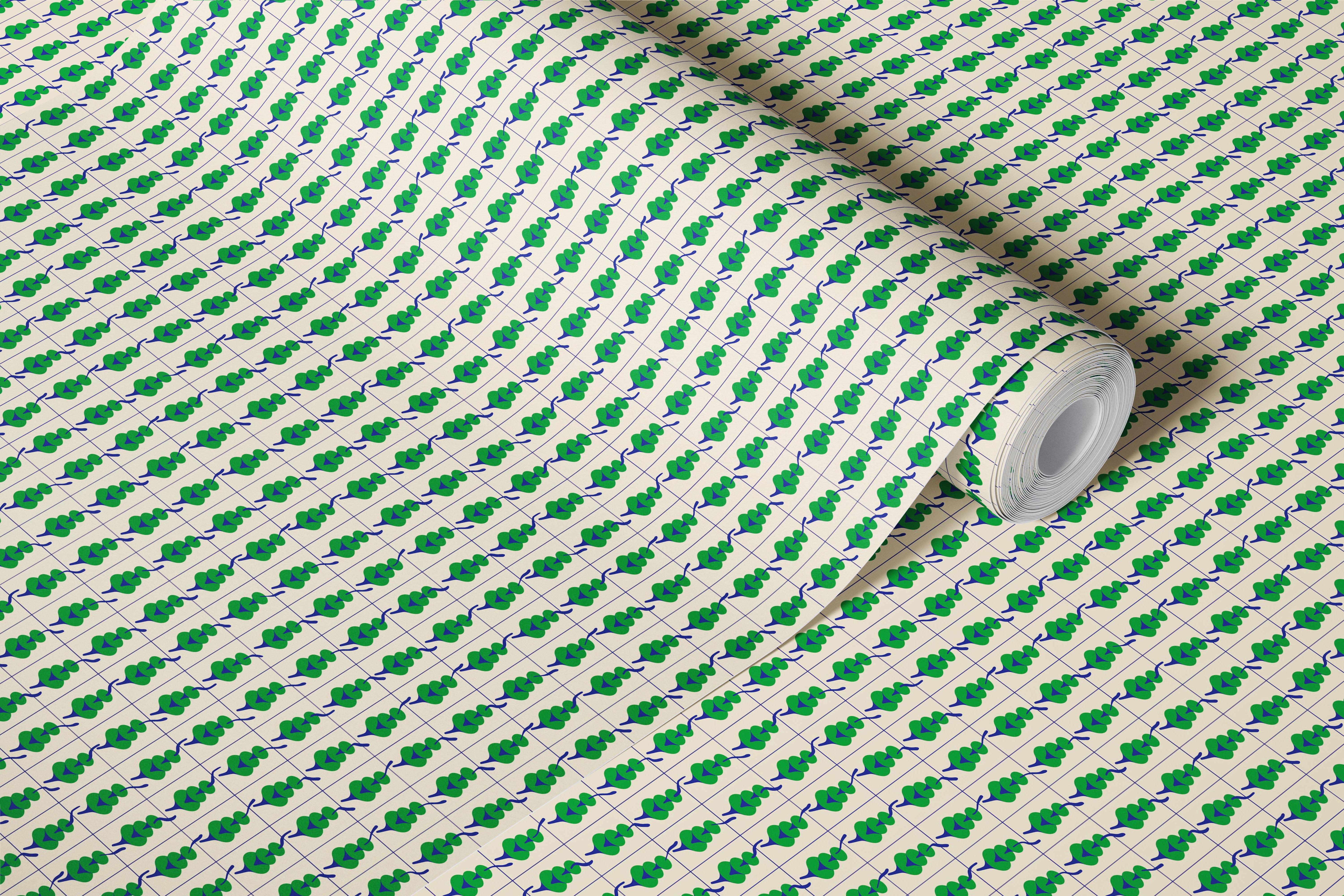 Underwater Story Green Tile wallpaper in a room