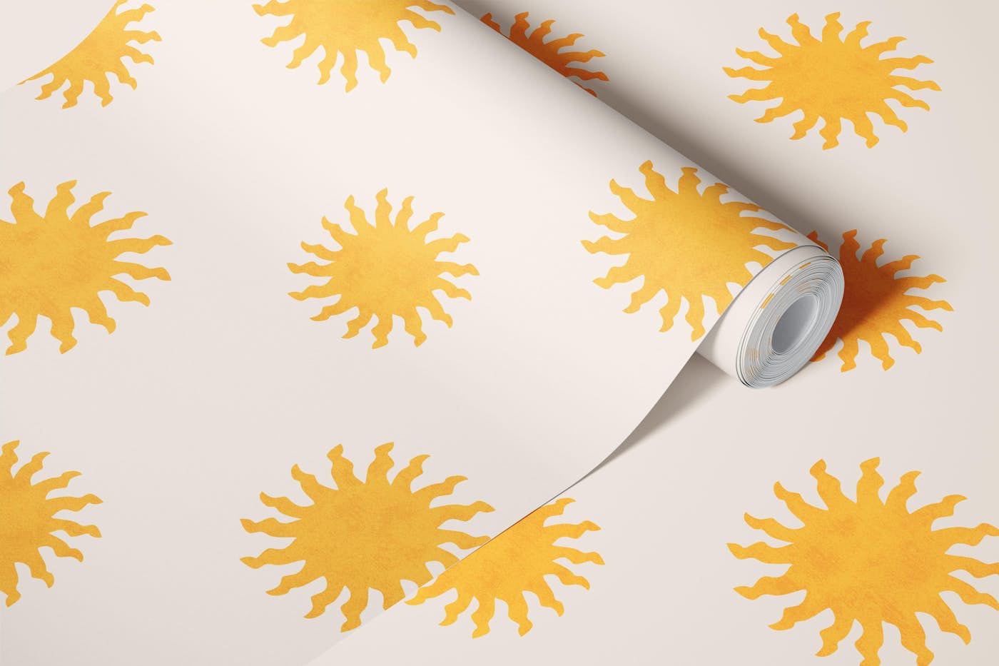 Sunny Day Boho yellow wallpaper roll