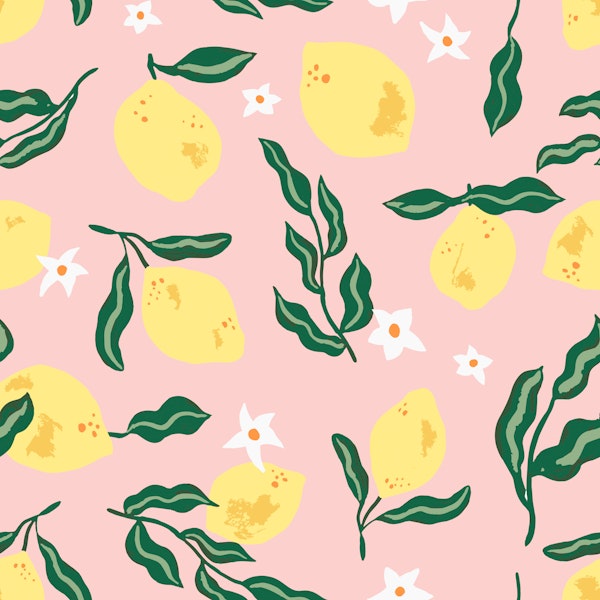 Summer Lemons Botanical pink