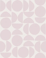 Bauhaus Retro Circle Shapes - Soft Pink wallpaper