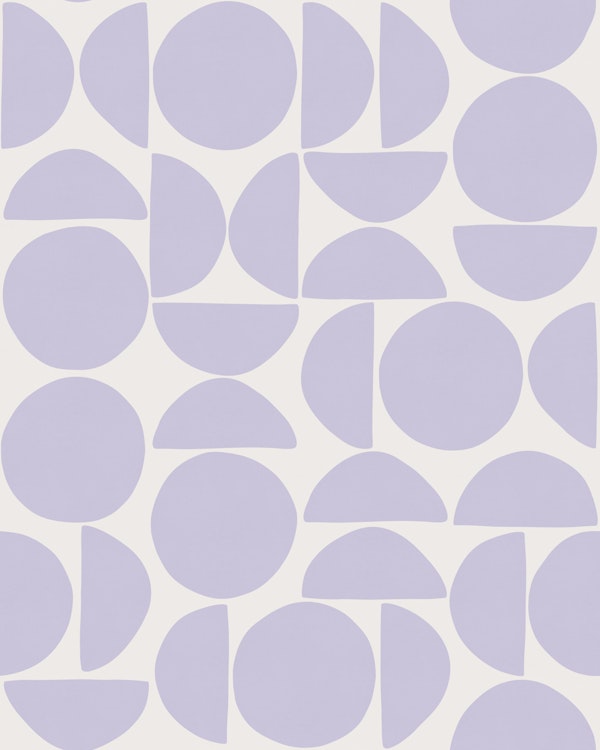 Hand Drawn Scandi Circle Shapes - Lilac White