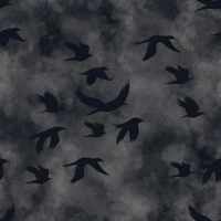 Ravens in the grey stormy sky wallpaper