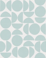 Soft Scandi Geometric Circles - Mint Green wallpaper