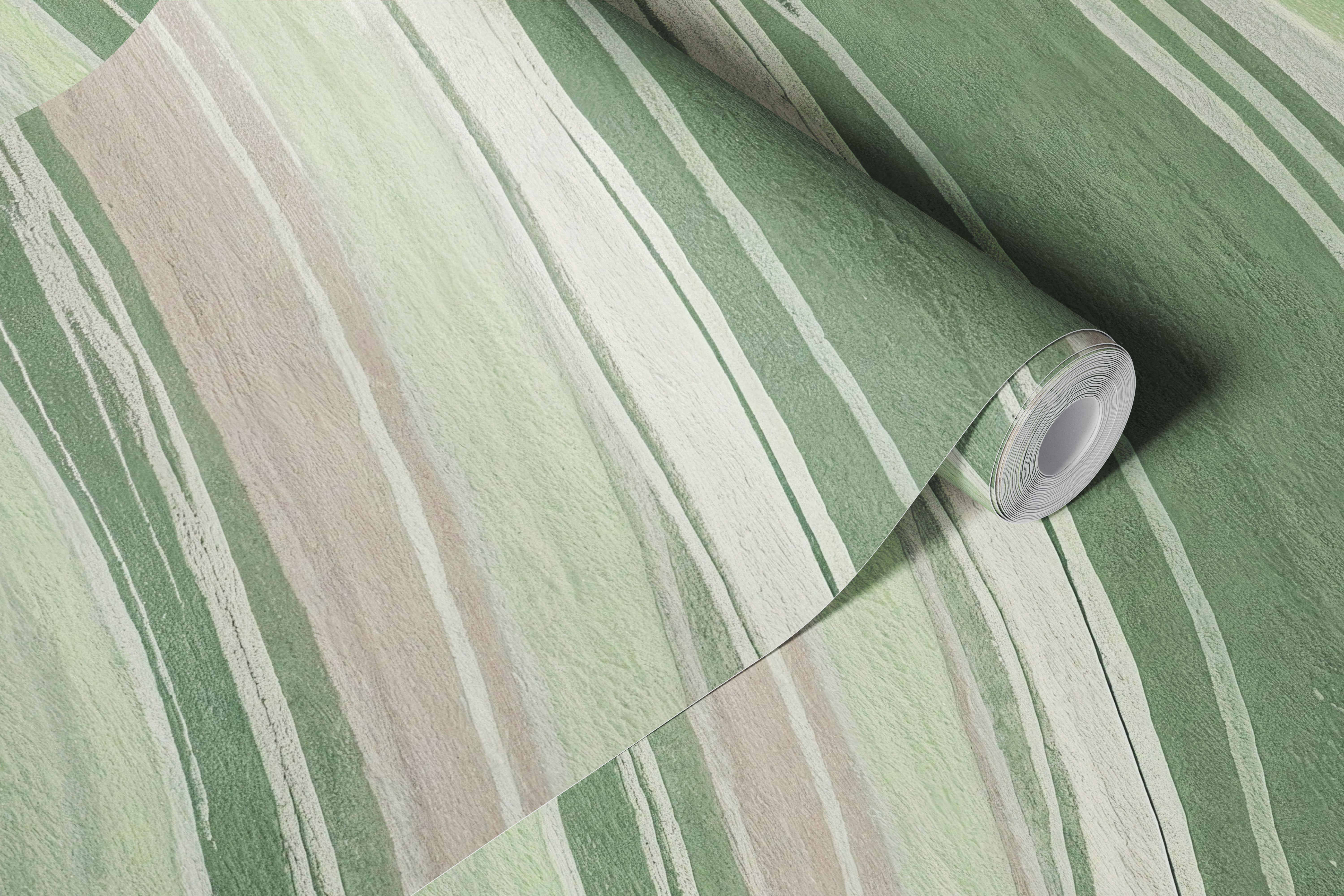 Sage Green Marble Waves wallpaper in a room