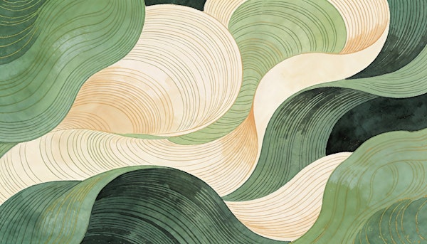 Sage Green Wavy Lines