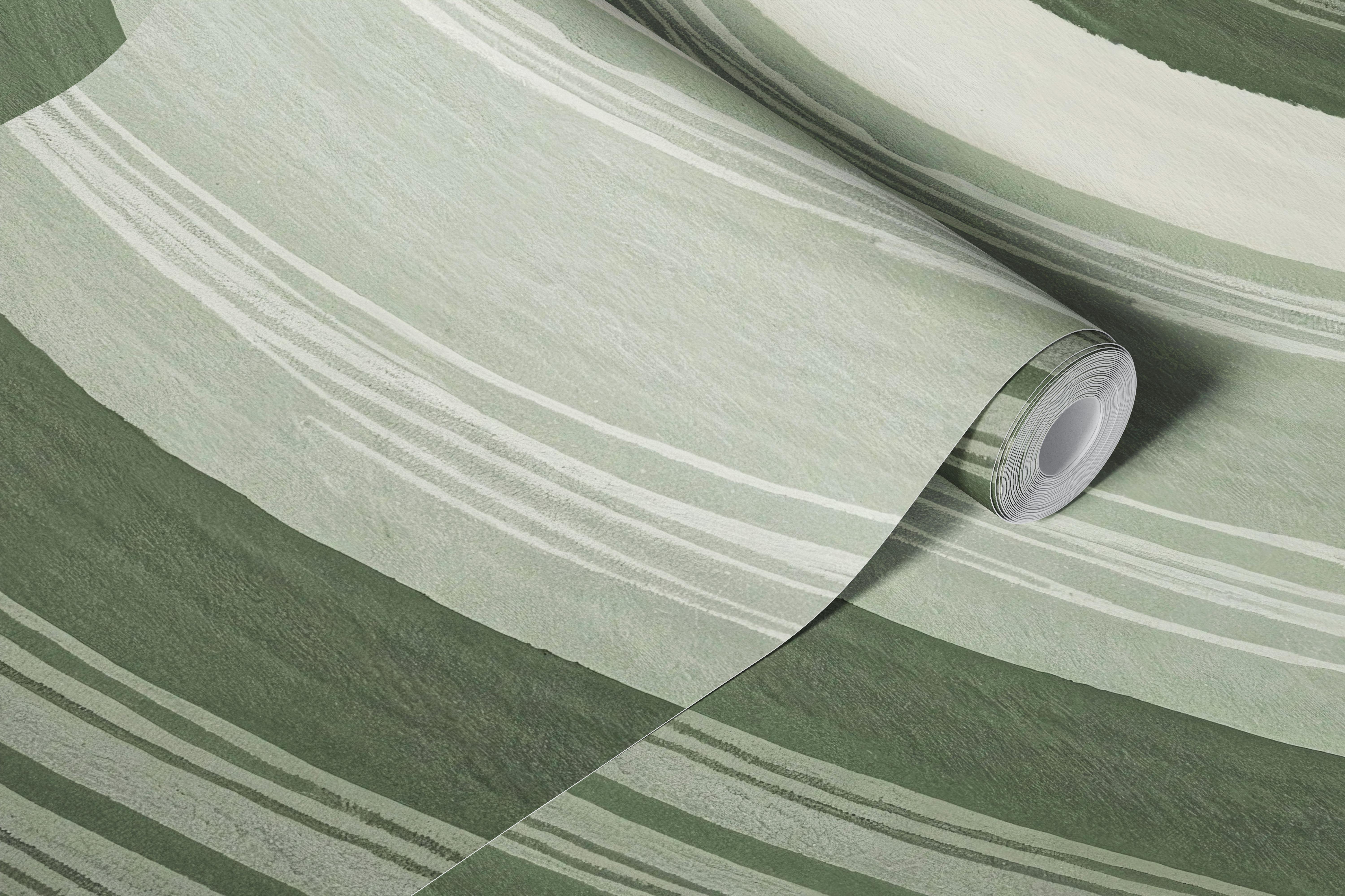 Papel de parede Muted Earth Tone Waves em um quarto