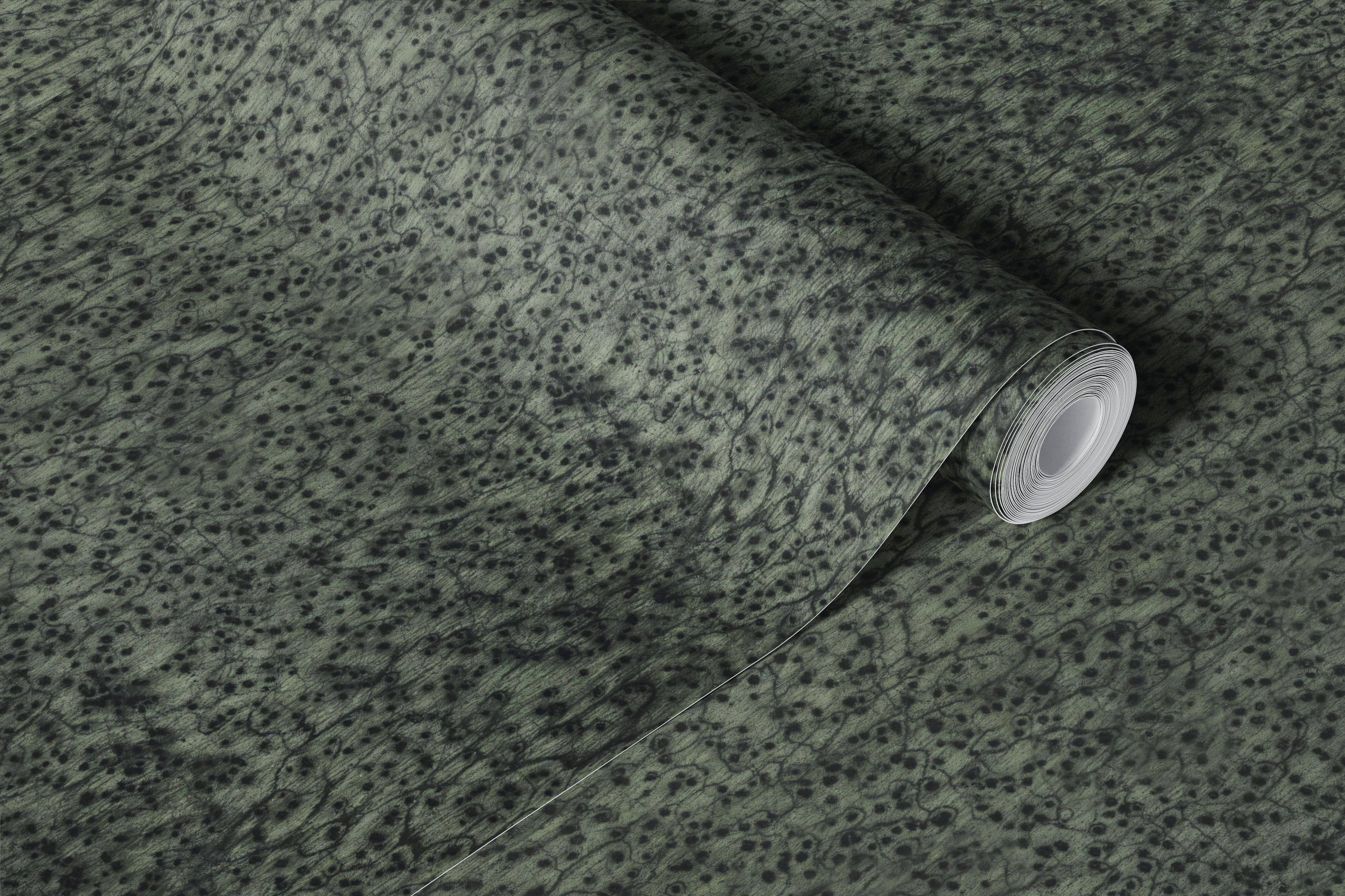 Dark Olive Organic Speckles wallpaper in a room